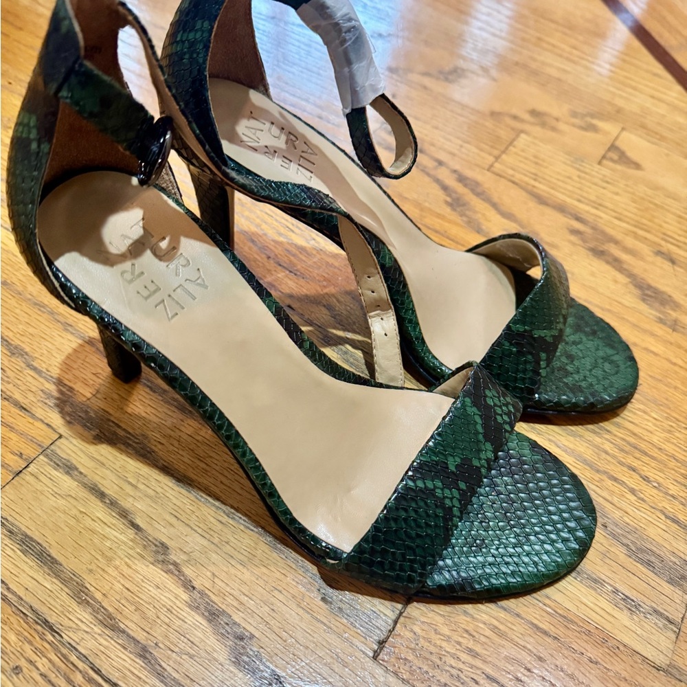 Emerald Snake Pattern Heels.  3 inch heel.
